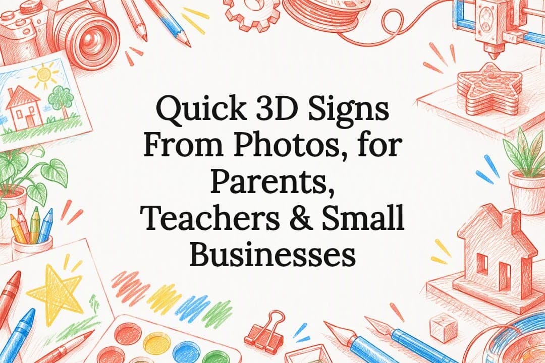 Quick 3D Signs From Photos, for Parents, Teachers & Small Businesses