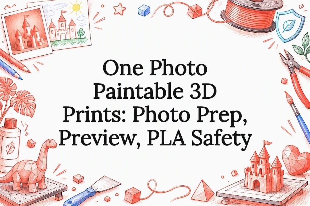 One Photo Paintable 3D Prints: Photo Prep, Preview, PLA Safety