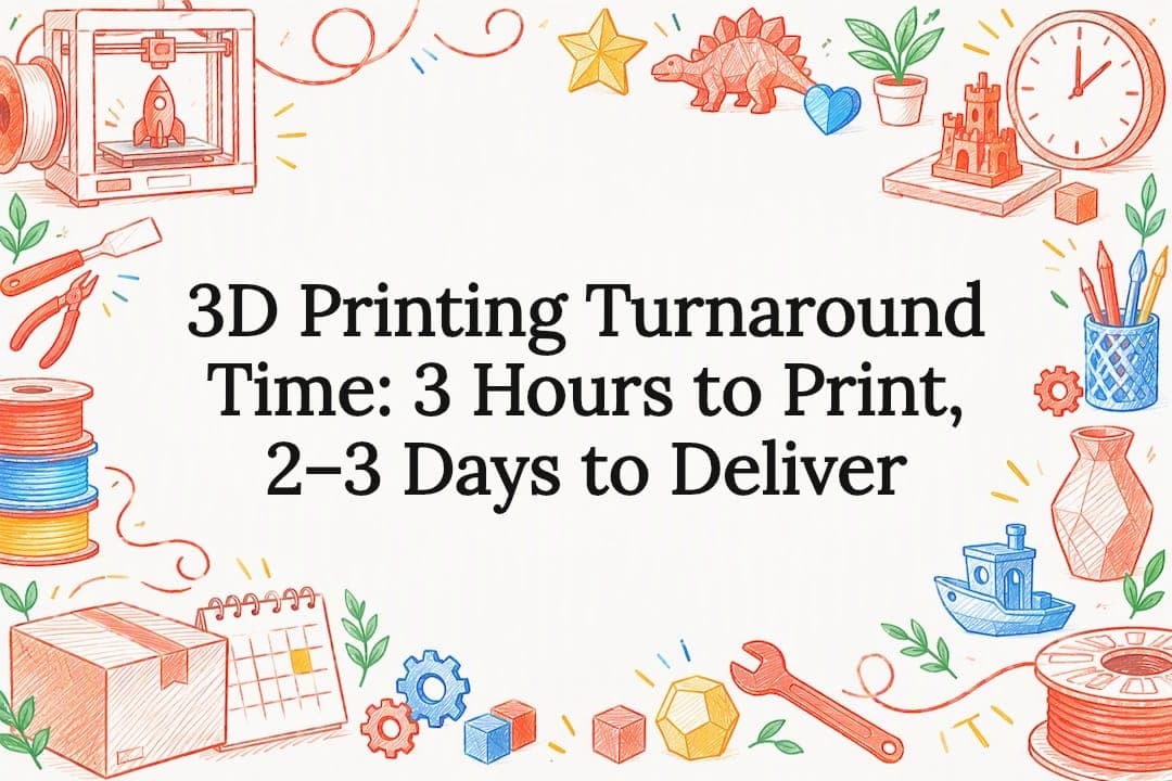3D Printing Turnaround Time: 3 Hours to Print, 2–3 Days to Deliver